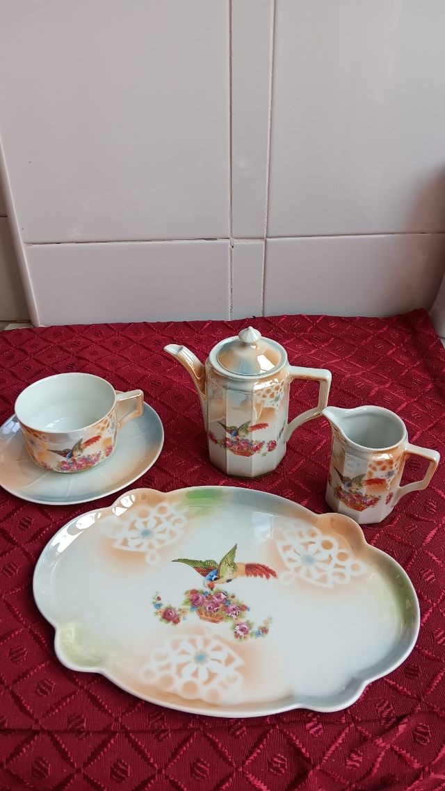 Juego de té individual de cerámica