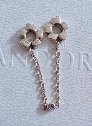Charm Pandora ORIGINAL  cadena de seguridad flores