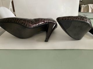 Scarpe tacco 11 simil pitone marrone Tg 38