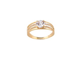 anillo oro 18k con piedra con circonita