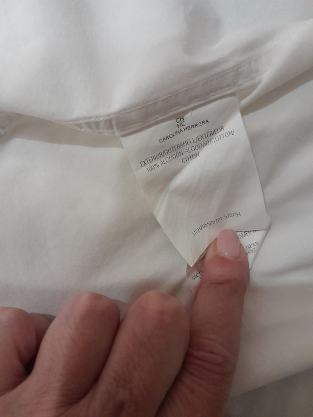 Camisa Blanca Carolina Herrera raya azul