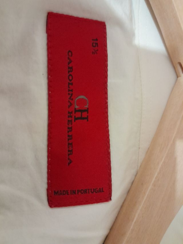 Camisa Blanca Carolina Herrera raya azul