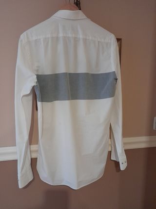 Camisa Blanca Carolina Herrera raya azul