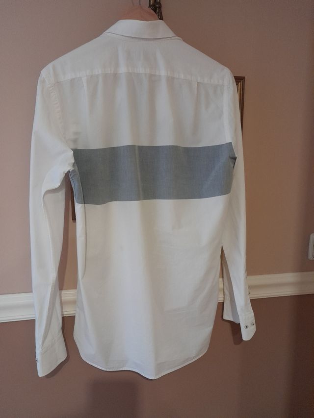 Camisa Blanca Carolina Herrera raya azul