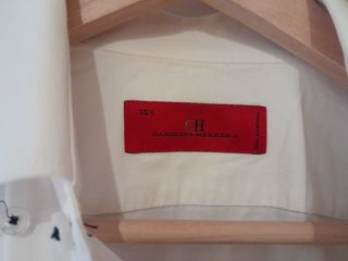 Camisa Blanca Carolina Herrera raya azul