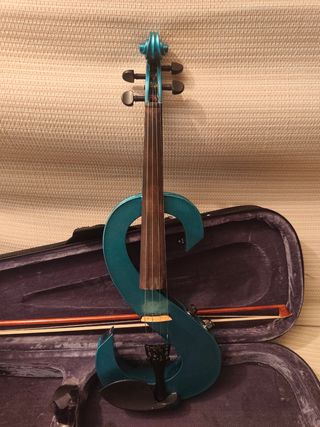 Violín Eléctrico Azul con Estuche y Arco