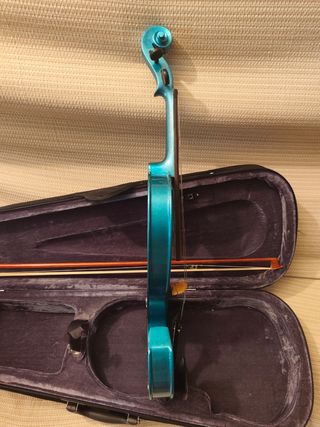 Violín Eléctrico Azul con Estuche y Arco
