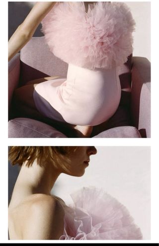 Vestido Zara rosa tul