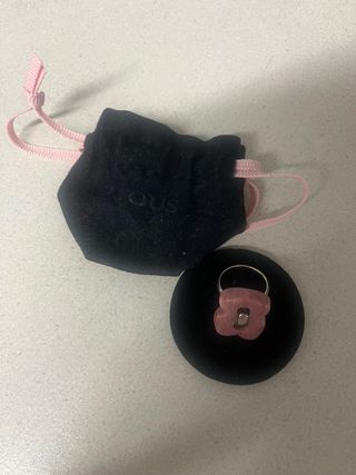 Anillo Tous Flor Rosa y Plata
