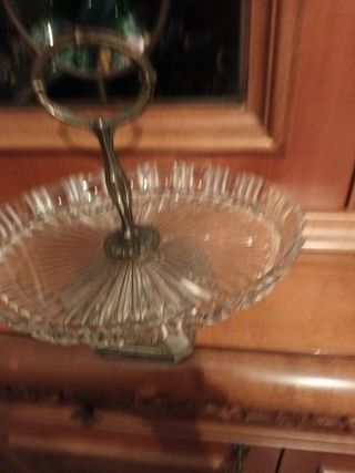 Centrotavola in vetro e metallo