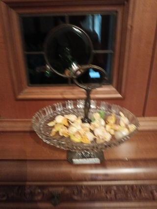 Centrotavola in vetro e metallo