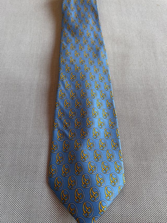 Corbata Emilio Tucci 100% Seda Azul y Amarillo