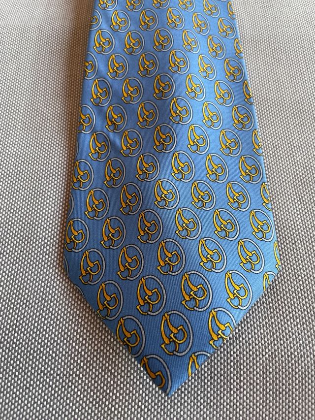 Corbata Emilio Tucci 100% Seda Azul y Amarillo
