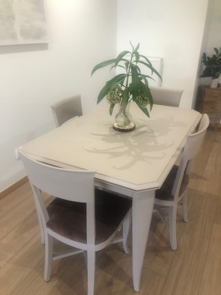 Mesa comedor madera extensible restaurada 