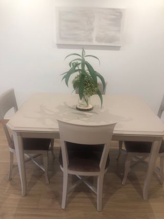 Mesa comedor madera extensible restaurada 