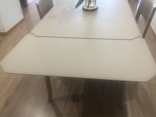 Mesa comedor madera extensible restaurada 