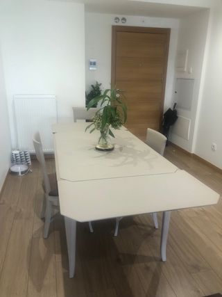 Mesa comedor madera extensible restaurada 