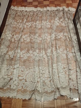 Cortina Encaje Beige 163x175