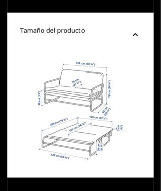 Sofá Cama IKEA HAMMARN Gris y Negro
