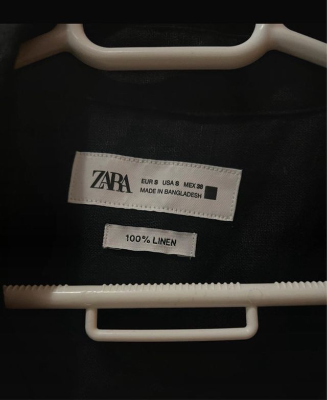 Camicia a maniche corte nera Zara