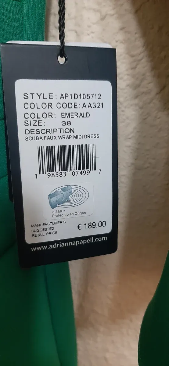 Vestido Adrianna Papell Verde Talla 38