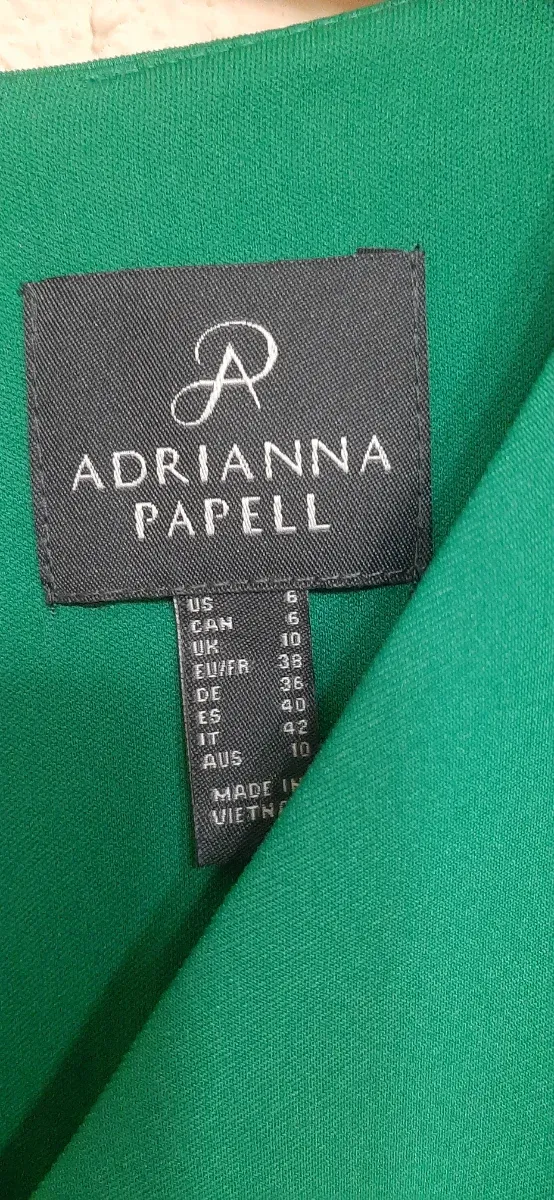 Vestido Adrianna Papell Verde Talla 38