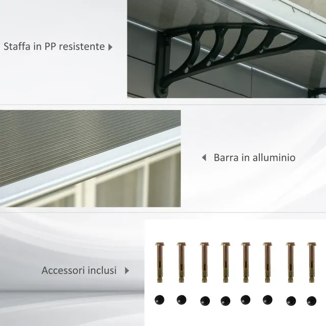 Pensilina da Esterno per Finestre e Porte, in Poli