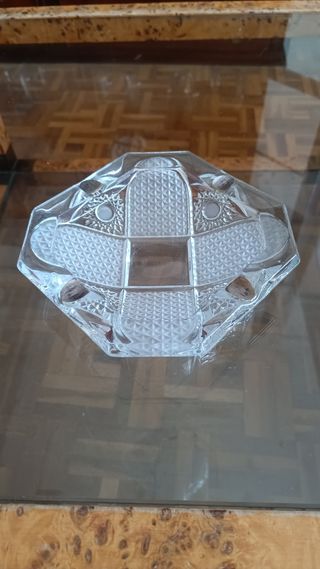 Cenicero Cristal Vintage Diseño Labrado