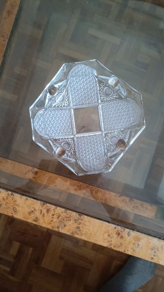 Cenicero Cristal Vintage Diseño Labrado