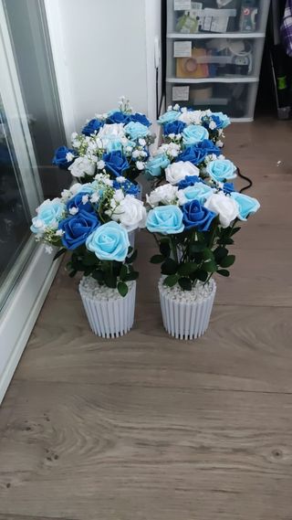 6 Centros de Mesa Flores Artificiales