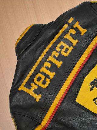 Chaqueta de cuero auténtico Ferrari talla L