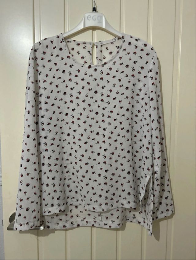 Camisa Larga Estampada Mujer