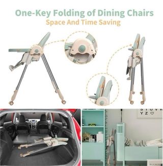 Trona Silla Comedor Bebé Plegable