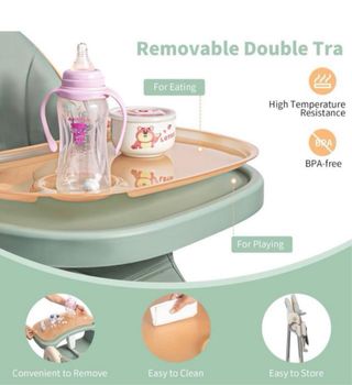 Trona Silla Comedor Bebé Plegable