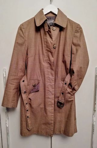Gabardina cuadros beige talla M