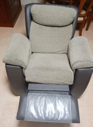 Sillón relax beige y marrón