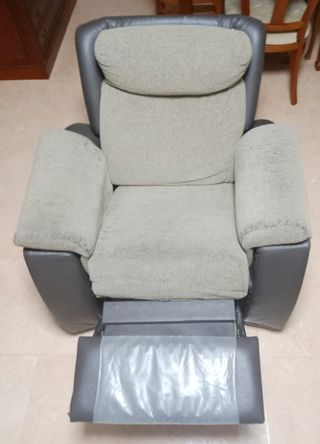 Sillón relax beige y marrón