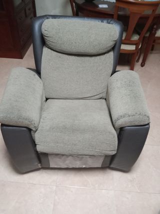 Sillón relax beige y marrón