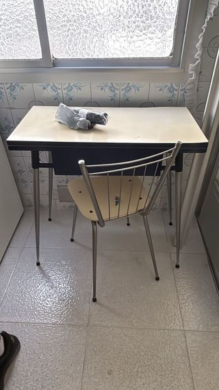 Mesa y silla Vintage Plegable de comedor