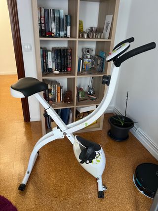 Bicicleta Estática Plegable Blanca