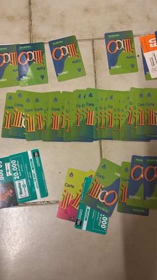 Carte schede telefoniche Costa d'Avorio anni '90