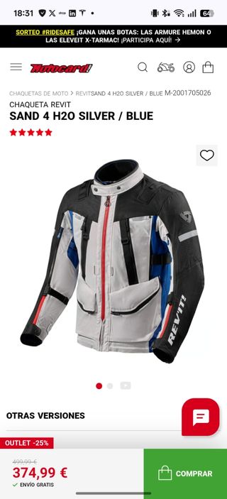 Chaqueta Revit Sand 4 H2O Silver/Blue Talla L