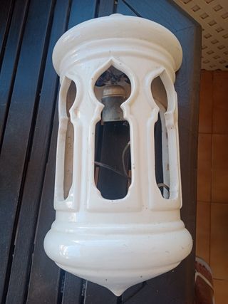 Farol de cerámica blanco