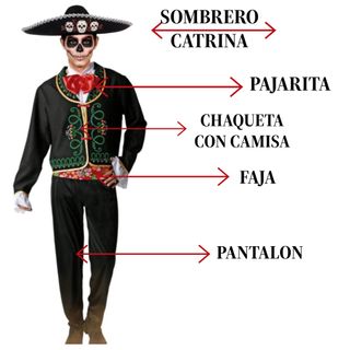 Disfraz Catrina Mexicano Hombre Traje Talla S/M