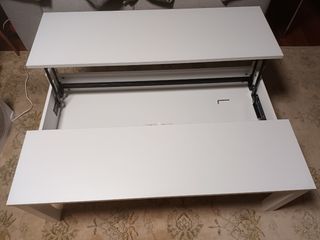 Mesa de centro elevable blanca
