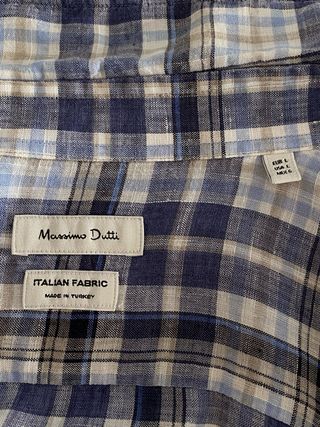 Camisa Massimo Dutti cuadros azul y beige