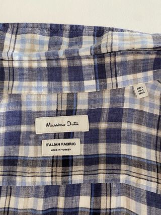 Camisa Massimo Dutti cuadros azul y beige