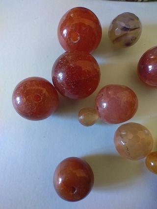 14 palline agata rossa/corniola varie misure