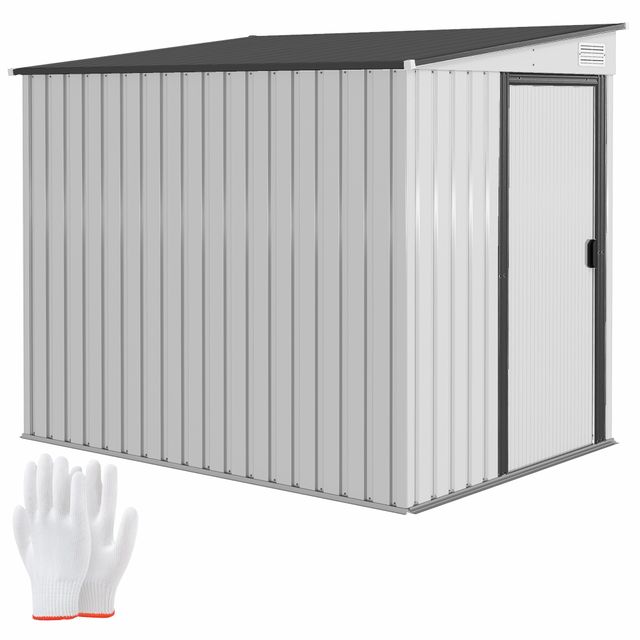 Capanno Attrezzi in Metallo 1.5x2m con Base, Porta