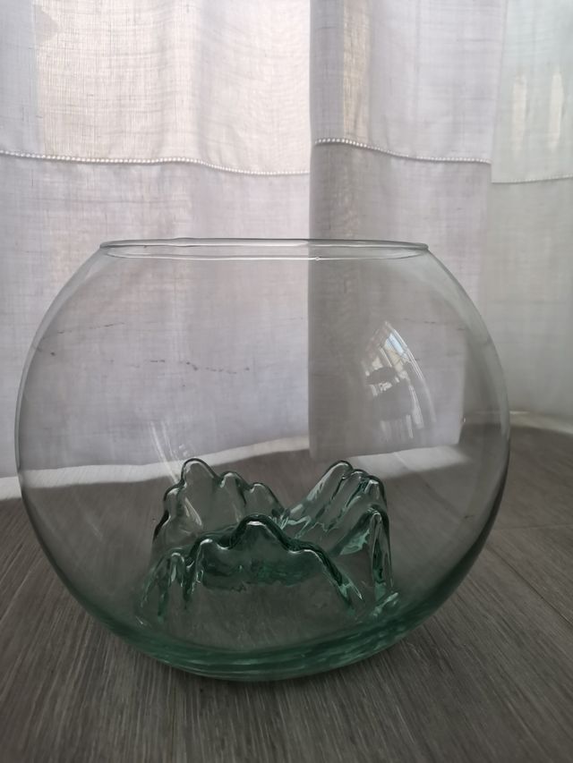 Pecera redonda de cristal